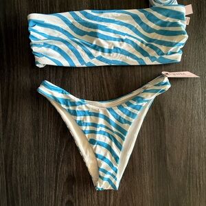 Victoria's Secret Blue and White Bikini Set NWT! XL/S